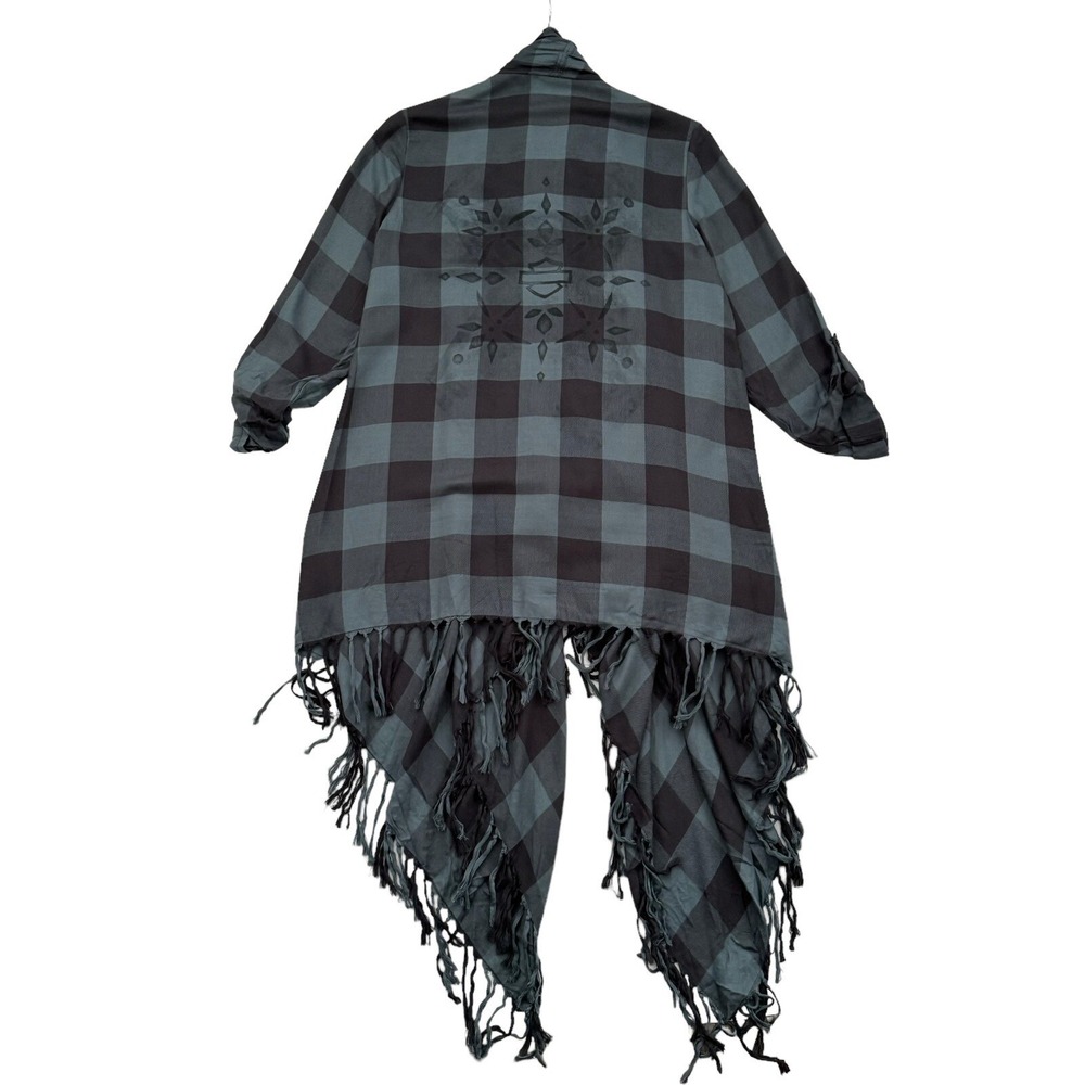 New - Harley Davidson Plaid Fringed Woven Cardigan Size Medium